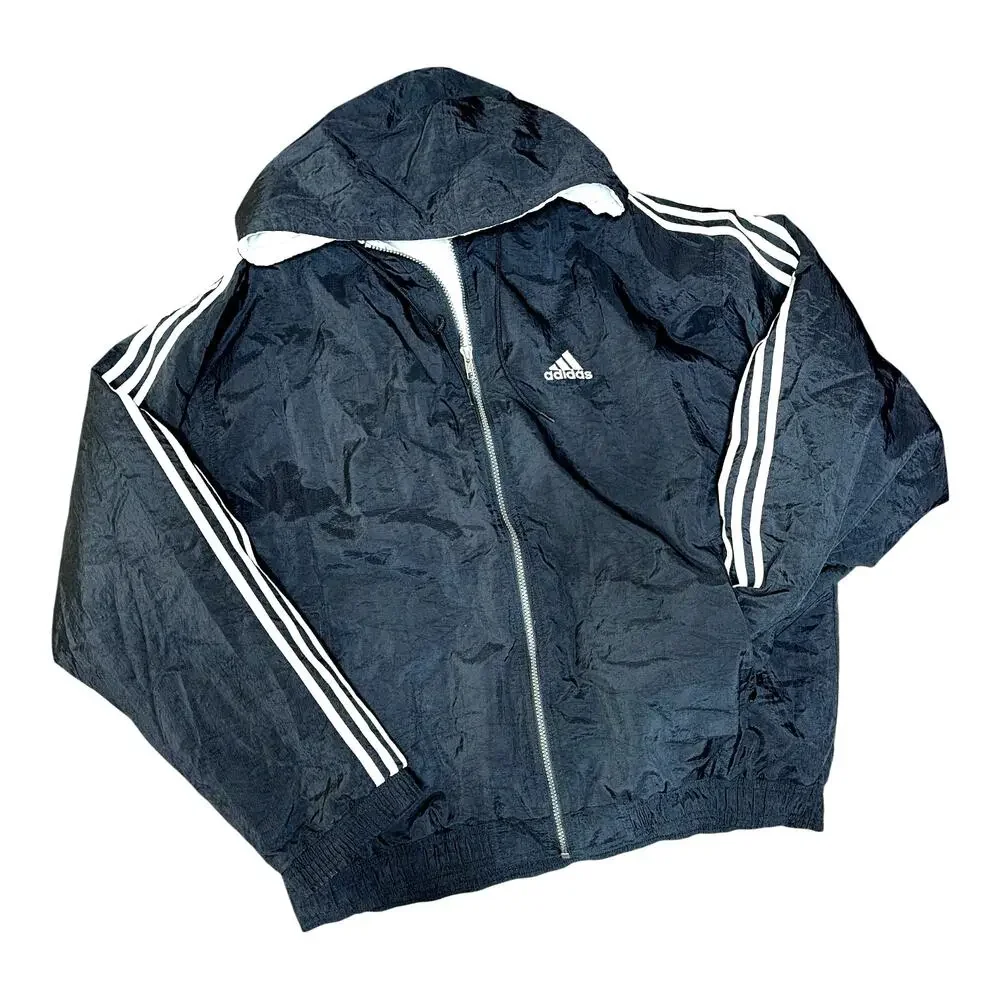 Adidas Vintage Insulated Branded Graphic Hoodie Jacket size Large